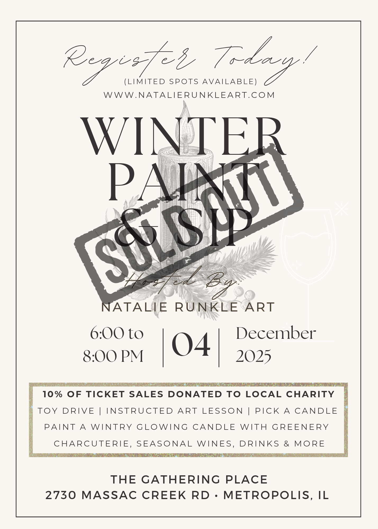 Winter Paint & Sip Event hosted by Natalie Runkle Art