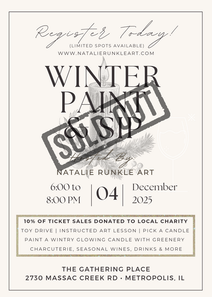 Winter Paint & Sip Event hosted by Natalie Runkle Art