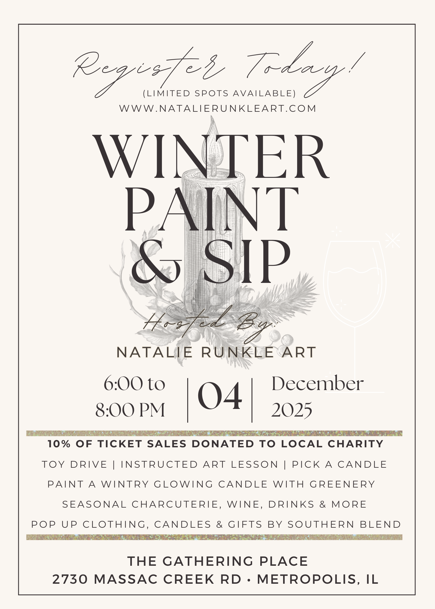 Winter Paint & Sip Event hosted by Natalie Runkle Art