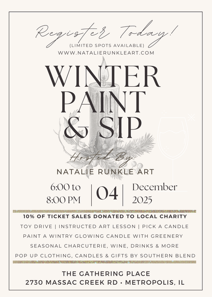 Winter Paint & Sip Event hosted by Natalie Runkle Art