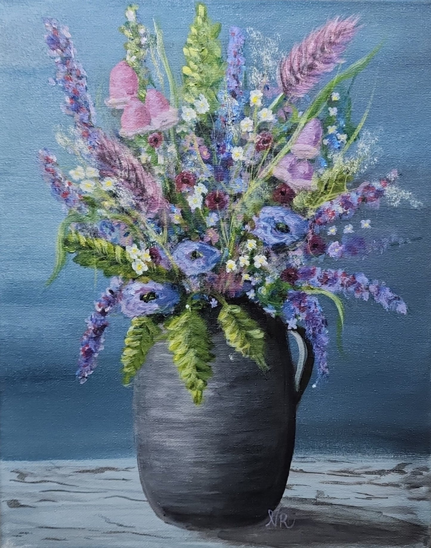 Spring Bouquet in Pitcher - Original Painting