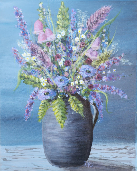 Spring Bouquet in Pitcher - Original Painting