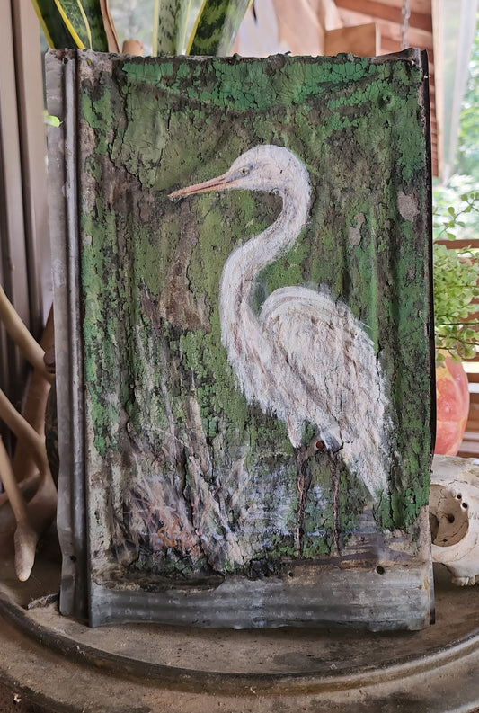 Stillwater | Original Painting on Vintage Tin