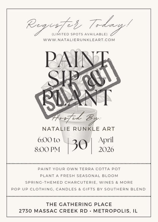 Paint, Sip & Plant Event hosted by Natalie Runkle Art