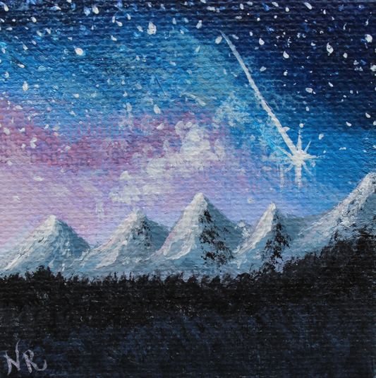 Mini Galactic Mountain Range - Original Painting