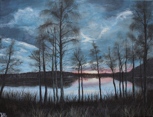 Moody Lake Sunset - Original Painting